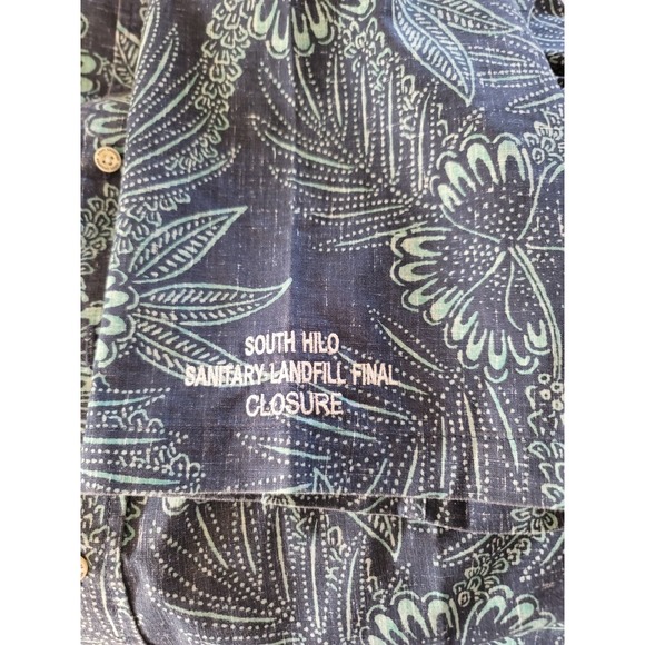 Reyn Sooper Men's Blue Floral Hawaiian Short-Sleeve Button-Up Shirt Size L - Picture 5 of 14